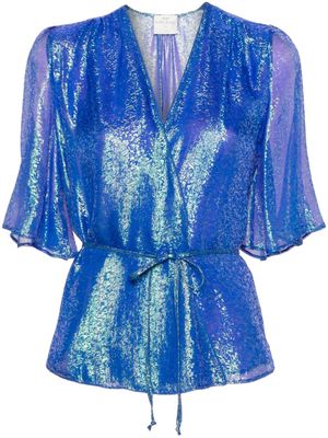 Forte Forte Iris chiffon wrap blouse - Blue