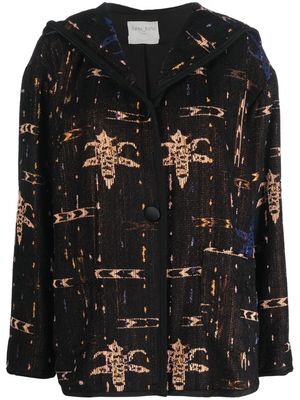 FORTE FORTE jacquard-pattern hooded jacket - Black