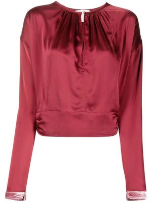 Forte Forte keyhole-neck silk blouse - Red