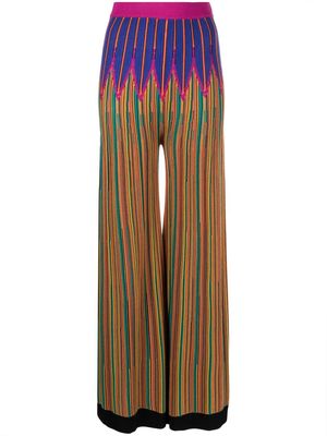 Forte Forte knitted abstract-stripe trousers - Blue