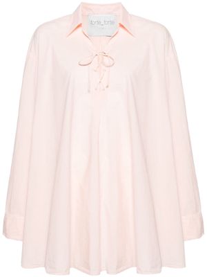 Forte Forte lace-up cotton shirtdress - Pink