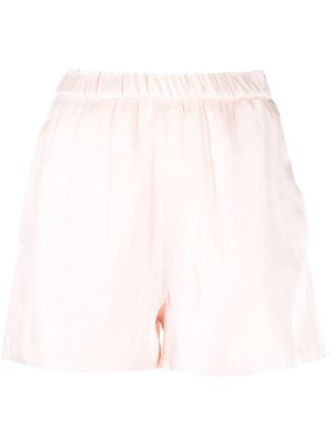 Forte Forte lamé-effect high-waisted mini shorts - Pink