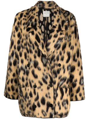 Forte Forte leopard-print double-breasted blazer - Neutrals