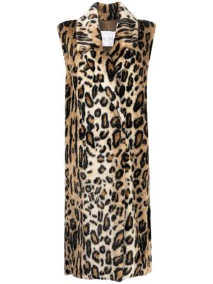 Forte Forte leopard-print faux-fur sleeveless coat - Neutrals