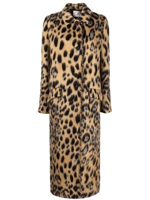 Forte Forte leopard-print long coat - Neutrals