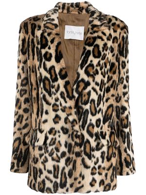 Forte Forte leopard-print single-breasted coat - Neutrals