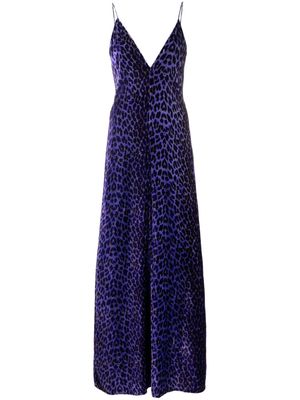 Forte Forte leopard-print velvet maxi dress - Purple