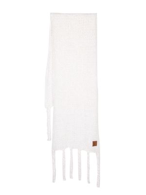 Forte Forte logo-patch knitted scarf - Neutrals