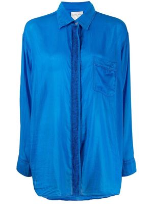 Forte Forte long-sleeve silk-blend shirt - Blue