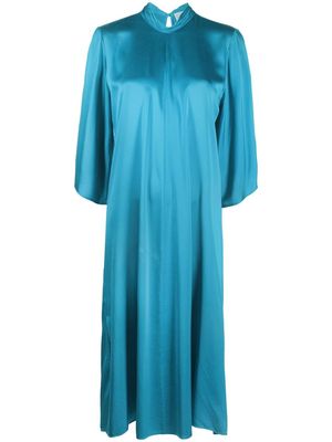 Forte Forte long-sleeve silk long dress - Blue