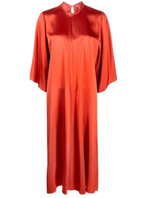 Forte Forte long-sleeve silk long dress - Orange