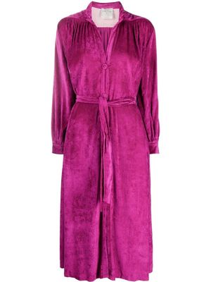 Forte Forte long-sleeve tied-waist dress - Purple