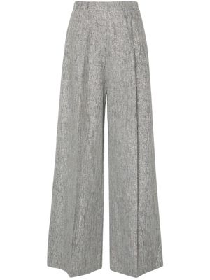 Forte Forte lurex high-waist palazzo trousers - Blue
