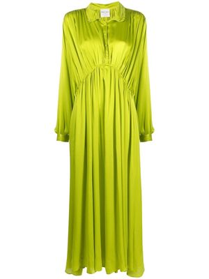 Forte Forte maxi silk shirt dress - Green