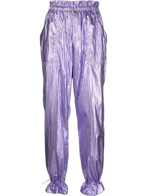Forte Forte metallic tapered trousers - Purple