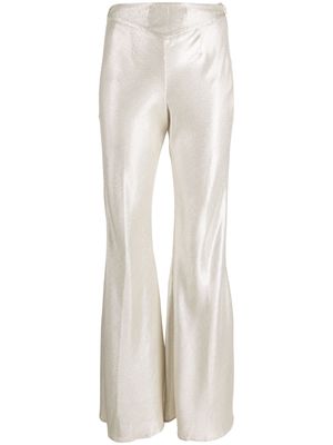 Forte Forte metallic-threading flared trousers - Silver