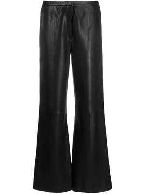 Forte Forte mid-rise leather flared trousers - Black