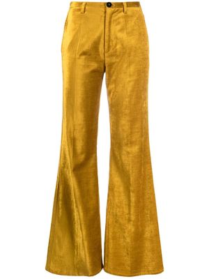 Forte Forte mid-rise velvet flared trousers - Yellow