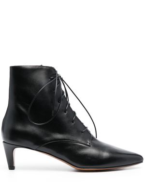 Forte Forte panelled 50mm lace-up ankle boots - Black