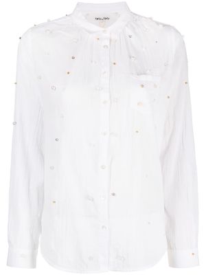 Forte Forte pearl-embellished cotton shirt - White
