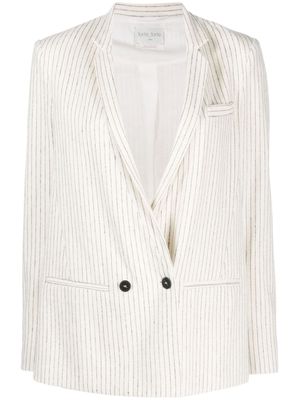 Forte Forte pinstriped-pattern double-breasted blazer - White