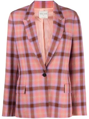 Forte Forte plaid-check single-breasted blazer - Pink