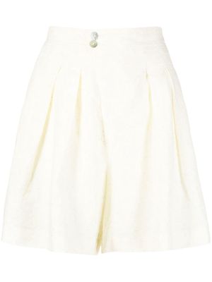 Forte Forte pleat-detail buttoned knee-length shorts - Yellow