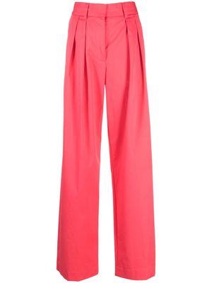 Forte Forte pleat-detail cotton palazzo pants - Pink