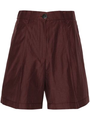 Forte Forte pleat-detailing high-waisted shorts - Brown