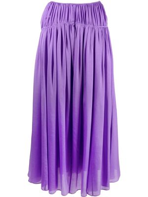 FORTE FORTE pleated silk maxi skirt - Purple