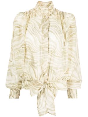 Forte Forte printed sheer blouse - Neutrals