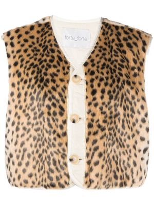 Forte Forte reversible cheetah-print waistcoat - Neutrals