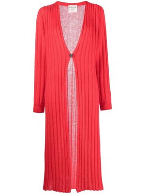 Forte Forte ribbed longline cardigan - Red