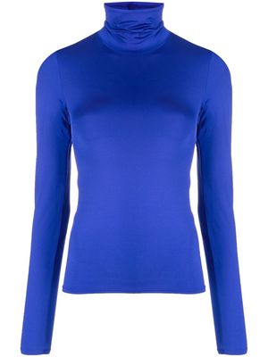 Forte Forte roll-neck stretch-jersey blouse - Blue