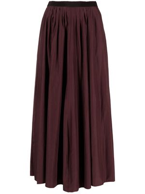 Forte Forte ruched-detail cady flared skirt - Brown