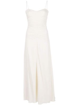 Forte Forte ruched flared maxi dress - Neutrals