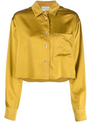 Forte Forte satin-finish silk cropped shirt - Yellow