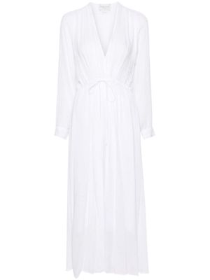 Forte Forte semi-sheer pleated flared dress - White