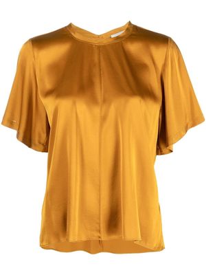 Forte Forte short-sleeve stretch-silk blouse - Yellow