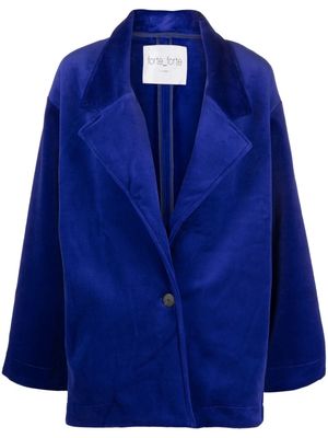 Forte Forte single-breasted velvet coat - Blue