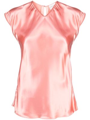 Forte Forte sleeveless satin V-neck blouse - Pink