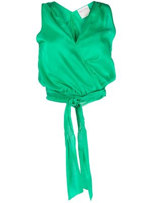 Forte Forte sleeveless silk wrap blouse - Green