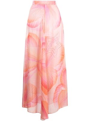 Forte Forte star-print bias-cut silk skirt - Pink