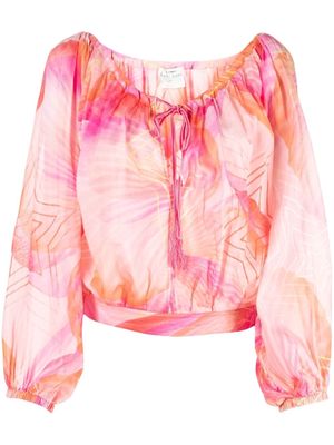 Forte Forte star-print semi-sheer blouse - Pink
