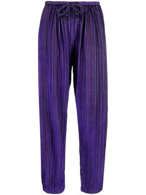 Forte Forte striped drawstring tapered trousers - Purple