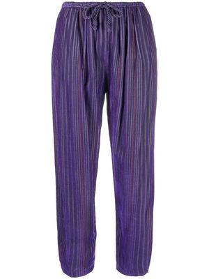 FORTE FORTE striped drawstring trousers - Purple