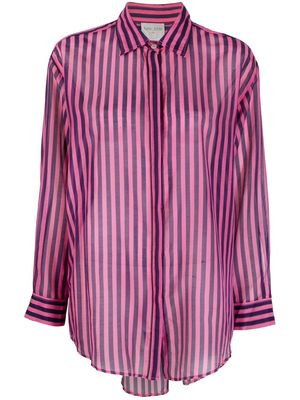 Forte Forte striped silk-blend shirt - Pink