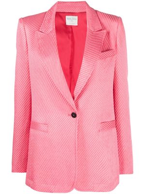 Forte Forte striped single-breasted wool blazer - Pink