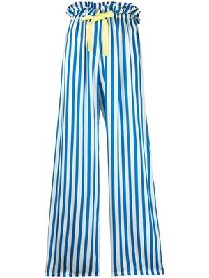Forte Forte striped wide-leg trousers - Blue