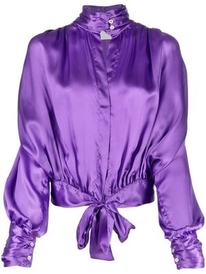 Forte Forte tie-knot silk long-sleeve blouse - Purple